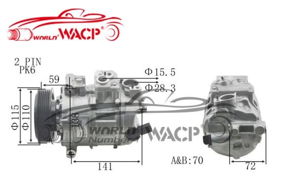 DCP32045 Συμπίεσμος διαστάσεων οχήματος 7SEU για Audi A3 για VW Golf WXAD025