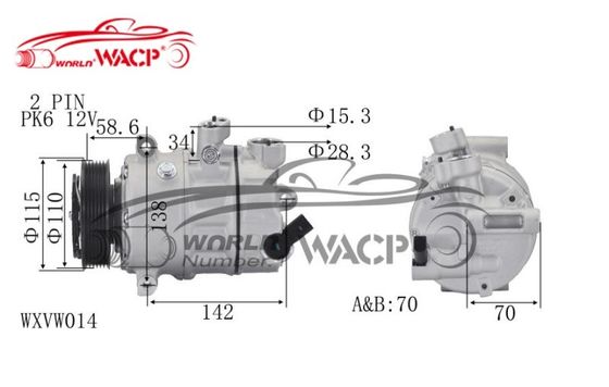 DCP32045 1K0820803G Υψηλή ακρίβεια Για Audi A3 Για VW Golf6 Για Caddy Για Skoda Octavia Συμπιεστή WXVW014