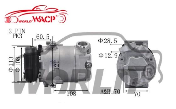 ΡΚ.600.108 5U0820803K AC.100.1758 Συμπίεσμος αυτοκινήτου για Volkswagen Fox Voyage WXVW045
