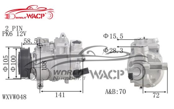 DCP32065 Συμπιεστήρας Κλιματιστικό Αυτοκινήτου Για VW T5 Amarok Multivan WXVW048